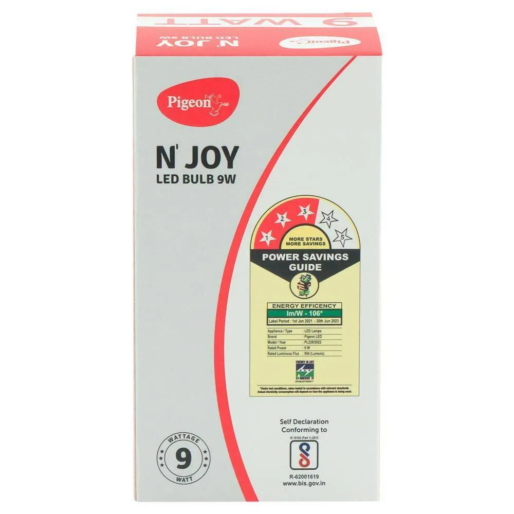 Pigeon N'Joy 9W LED Bulb (Pack of 10)(39Rs. per piece)