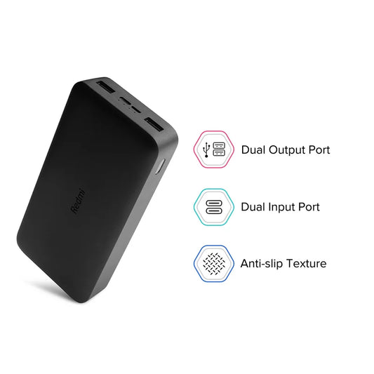 Redmi 20000mAh Power Bank Dual USB Input Dual Type-A Output