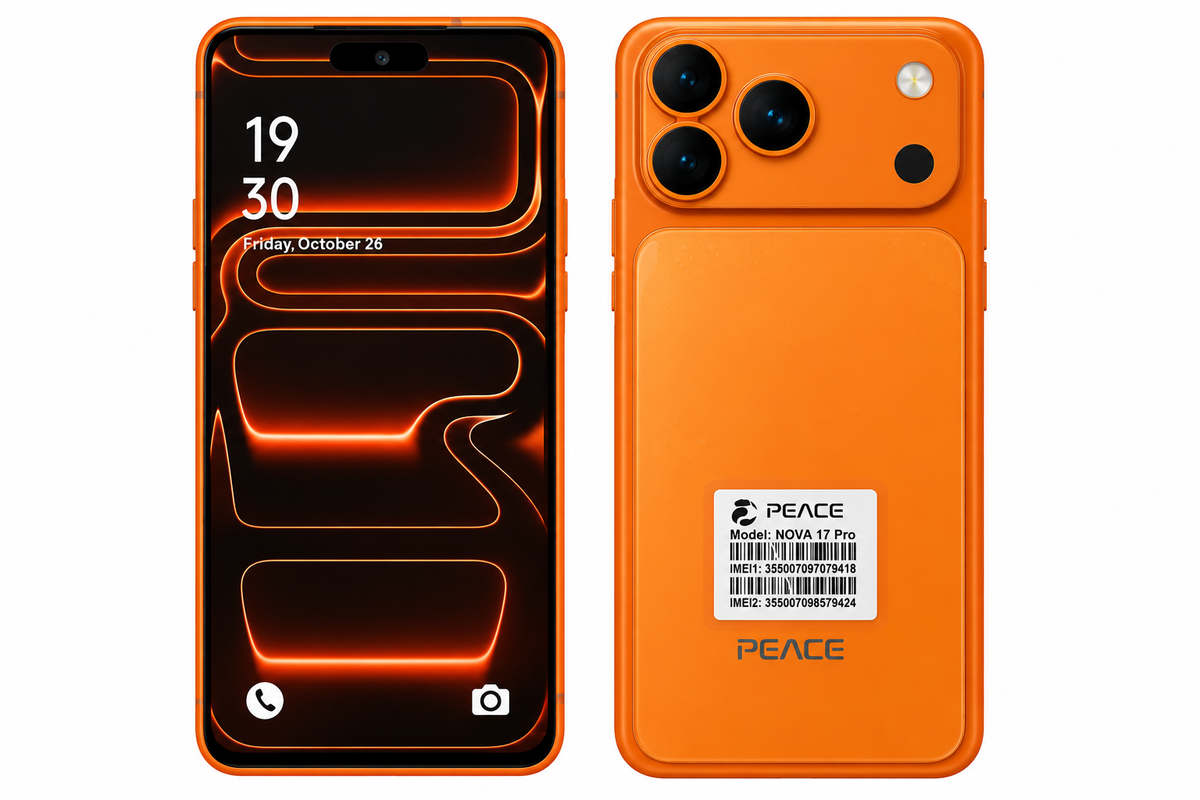 Peace Nova 17 Pro Orange | 4GB RAM + 64GB Storage | 6.56" Display | 5000 mAh Battery | 20MP Rear Camera | 8MP Front Camera