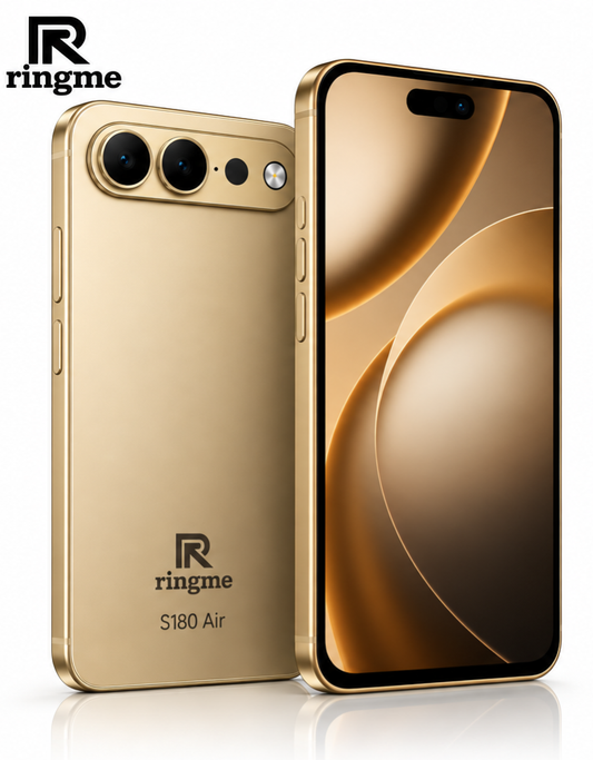 Ringme S180 Air Smartphone Gold | 6GB RAM + 64GB Storage | 6.61" HD Incell Display | 4800 mAh Battery