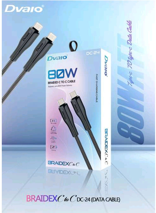 Dvaio 80W braided C to C Cable DC24