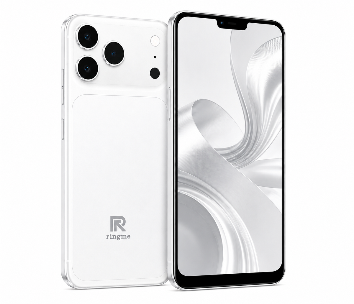 Ringme Bold 17 Pro Smartphone White | 6GB RAM + 64GB Storage | 6.68" HD Incell Display | 4800 mAh Battery