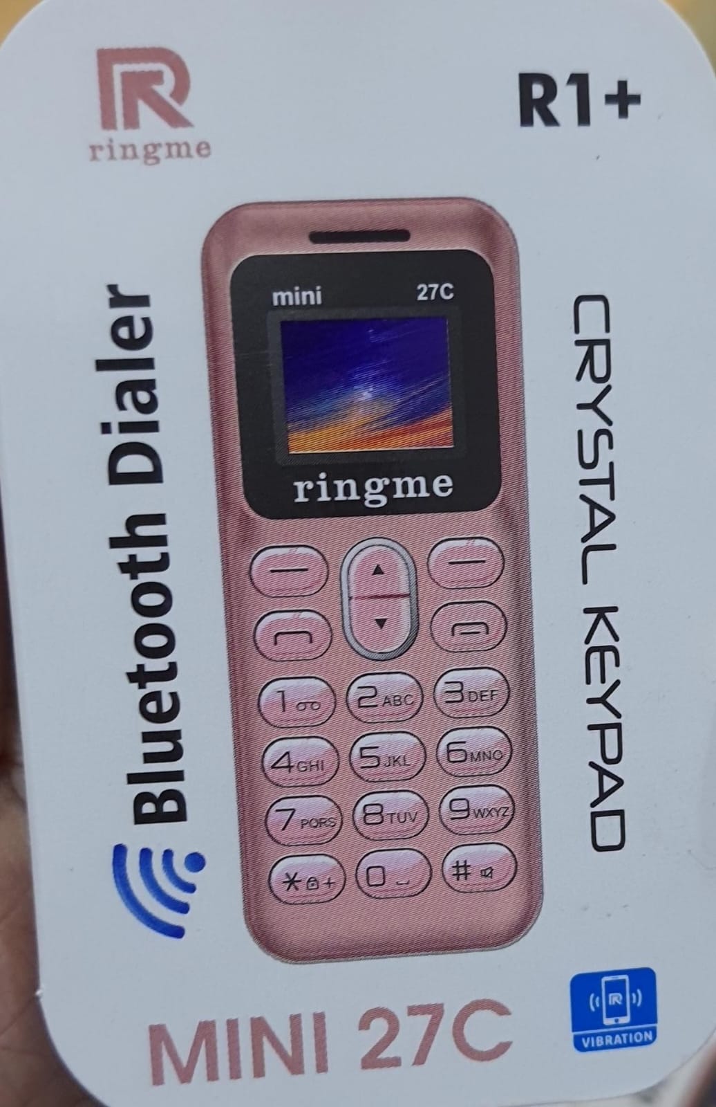 Ringme R1+ Mini 27C | 0.66" Display | BT Mini Dialer Phone | Crystal Keypad with painted body | Mix Colors