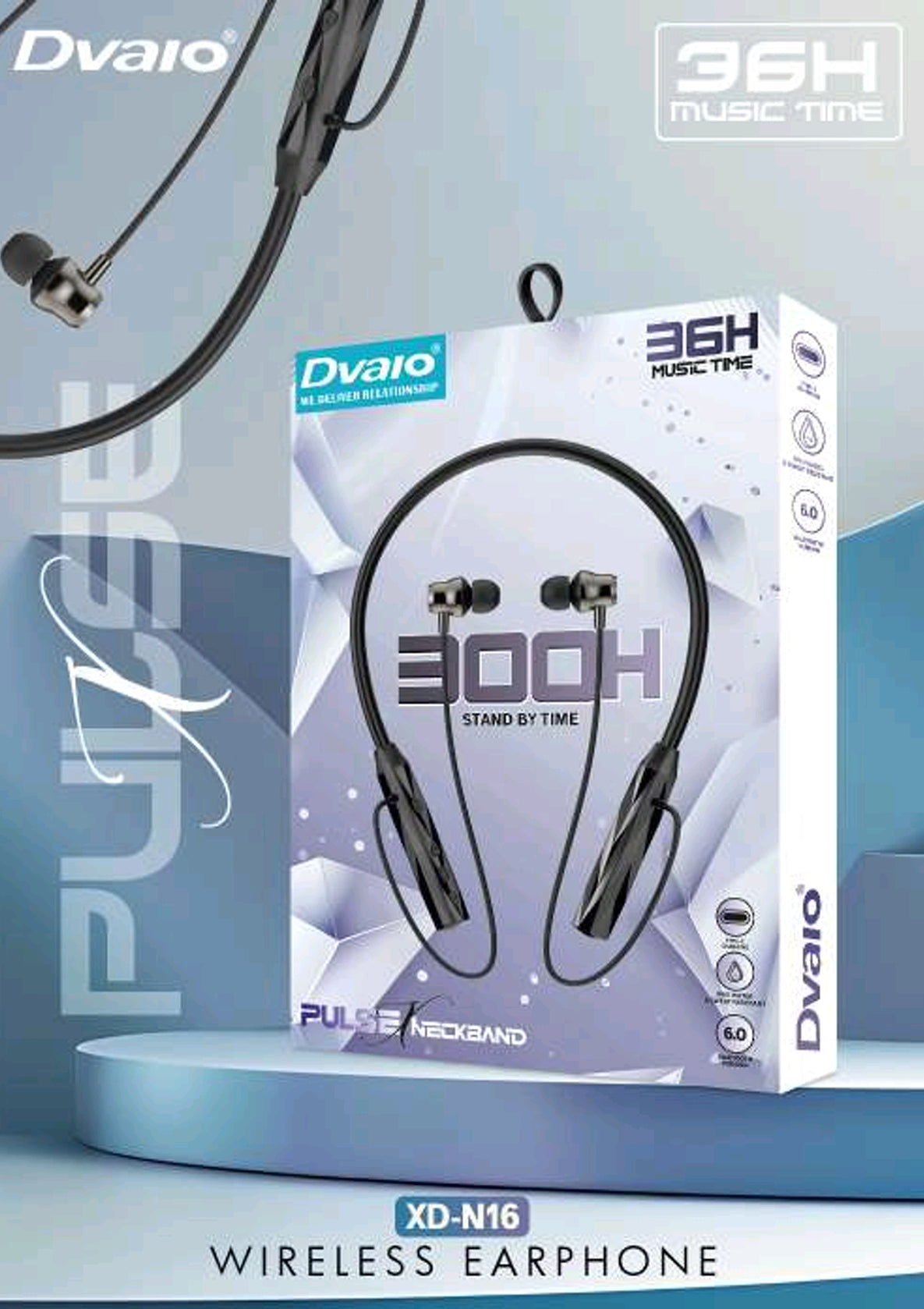 Dvaio Sound Pulse Neckband with 250hrs Standby N-16