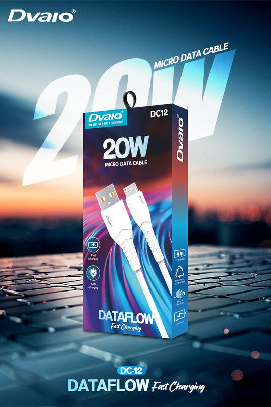 Dvaio 20W Dataflow Fast Charging Cable - Micro (1 Year warranty)