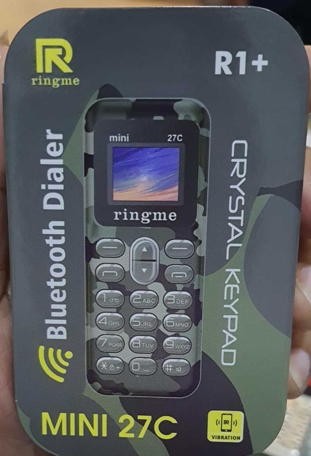 Ringme R1+ Mini 27C | 0.66" Display | BT Mini Dialer Phone | Crystal Keypad with painted body | Mix Colors