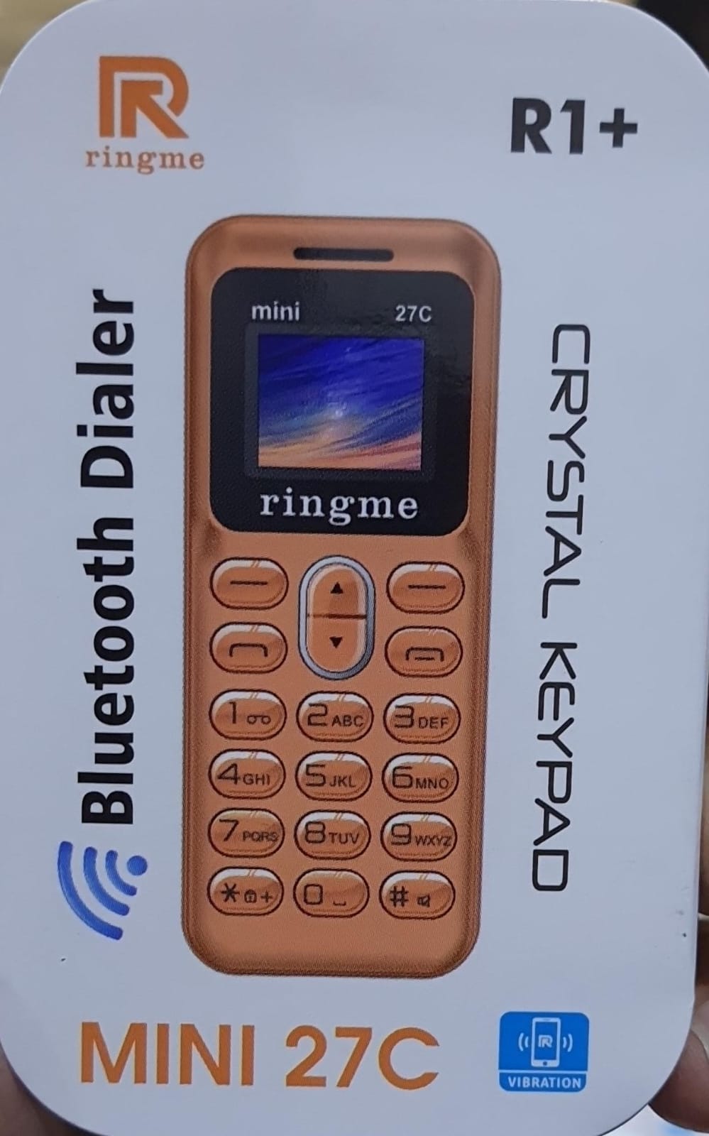 Ringme R1+ Mini 27C | 0.66" Display | BT Mini Dialer Phone | Crystal Keypad with painted body | Mix Colors