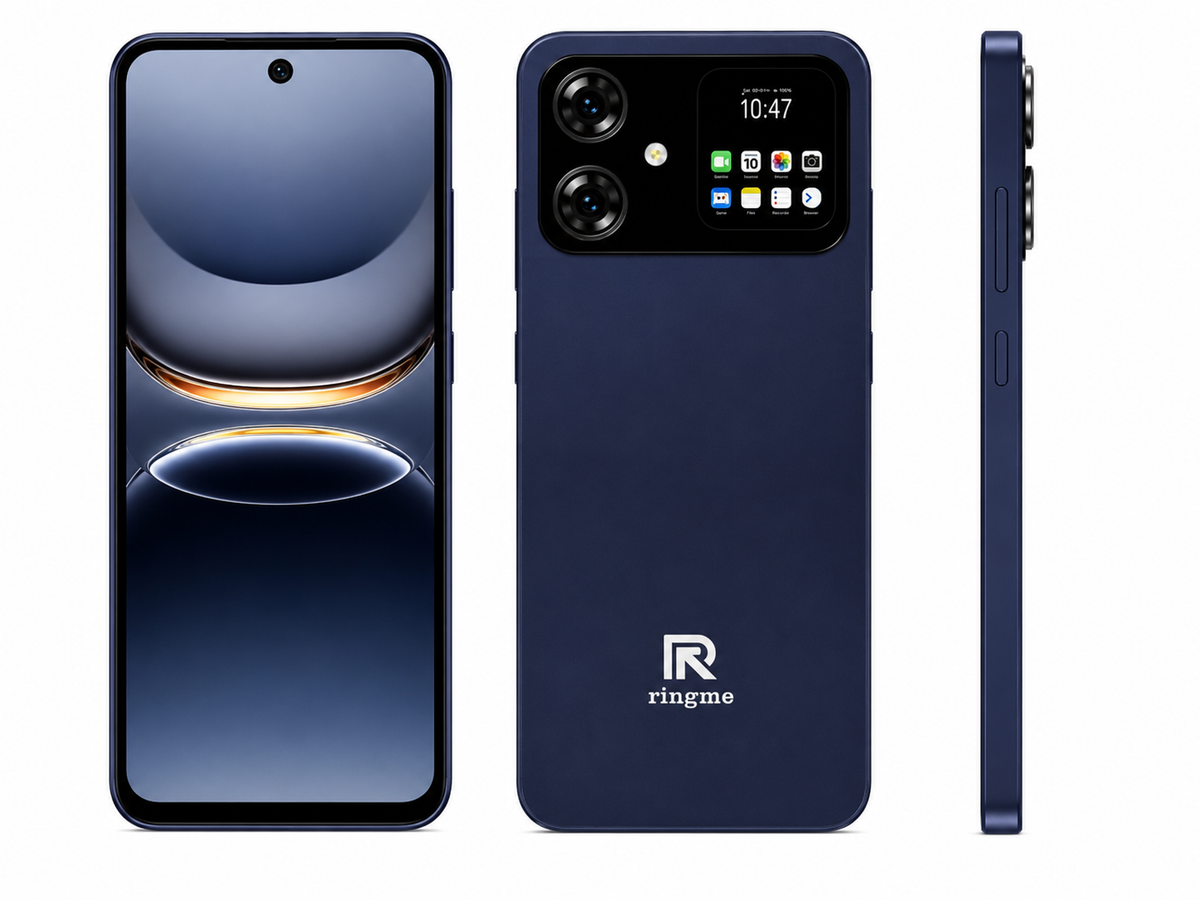 Ringme D2 Pro Royal Blue | Dual Display | 6.56" Front Display | 2" Back Display | 4500 mAh Battery | 13MP Back Camera & 5MP Front Camera