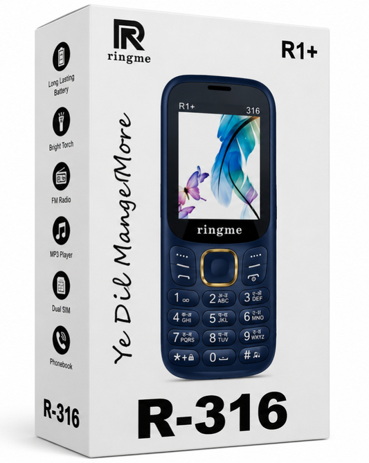 Ringme R-316 | 1.8" Display | 1000 mAh | FM Radio | Mix Colors | New Packing
