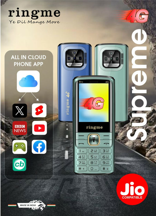 Ringme R1+ Supreme 4G | YouTube, Facebook, Games | 2.4" Screen | 3000 mAh